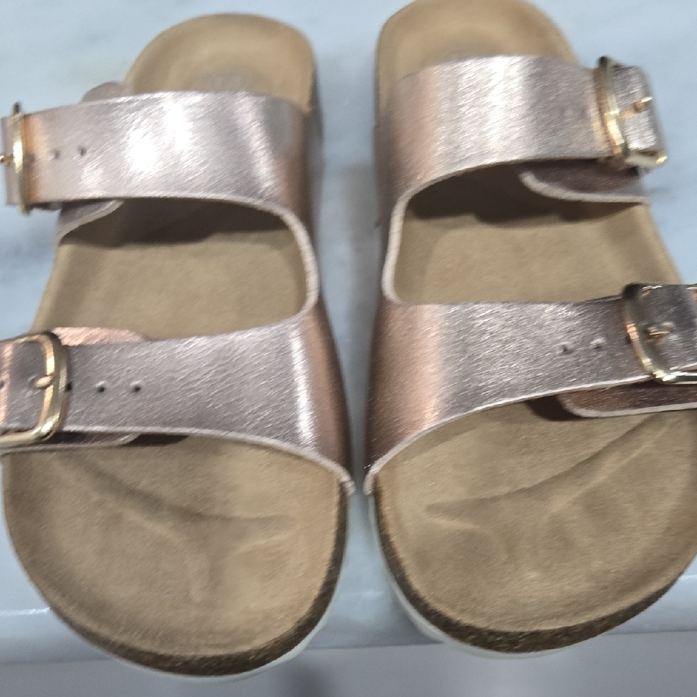 Cat & Jack Girls Size 13 Rose Gold Double Buckle Girls Sandals